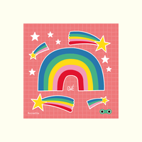Retroreflective sticker, Rainbow